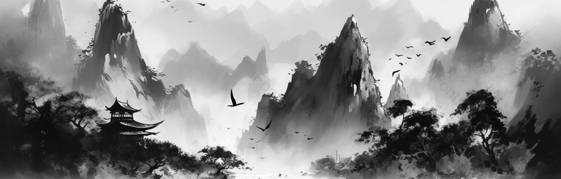 中国画背景壁纸抽象水墨山水风景画,插画/手绘图,插画/手绘图库,插画/手绘图下载,插画/手绘